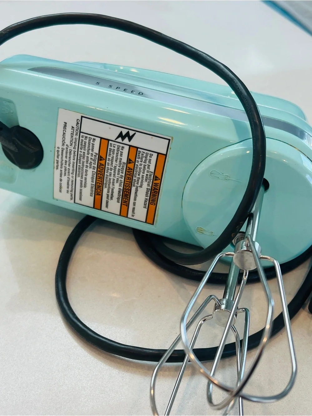 Kitchen Aid Classic 5-Speed Hand Mixer in Light Aqua Turquoise